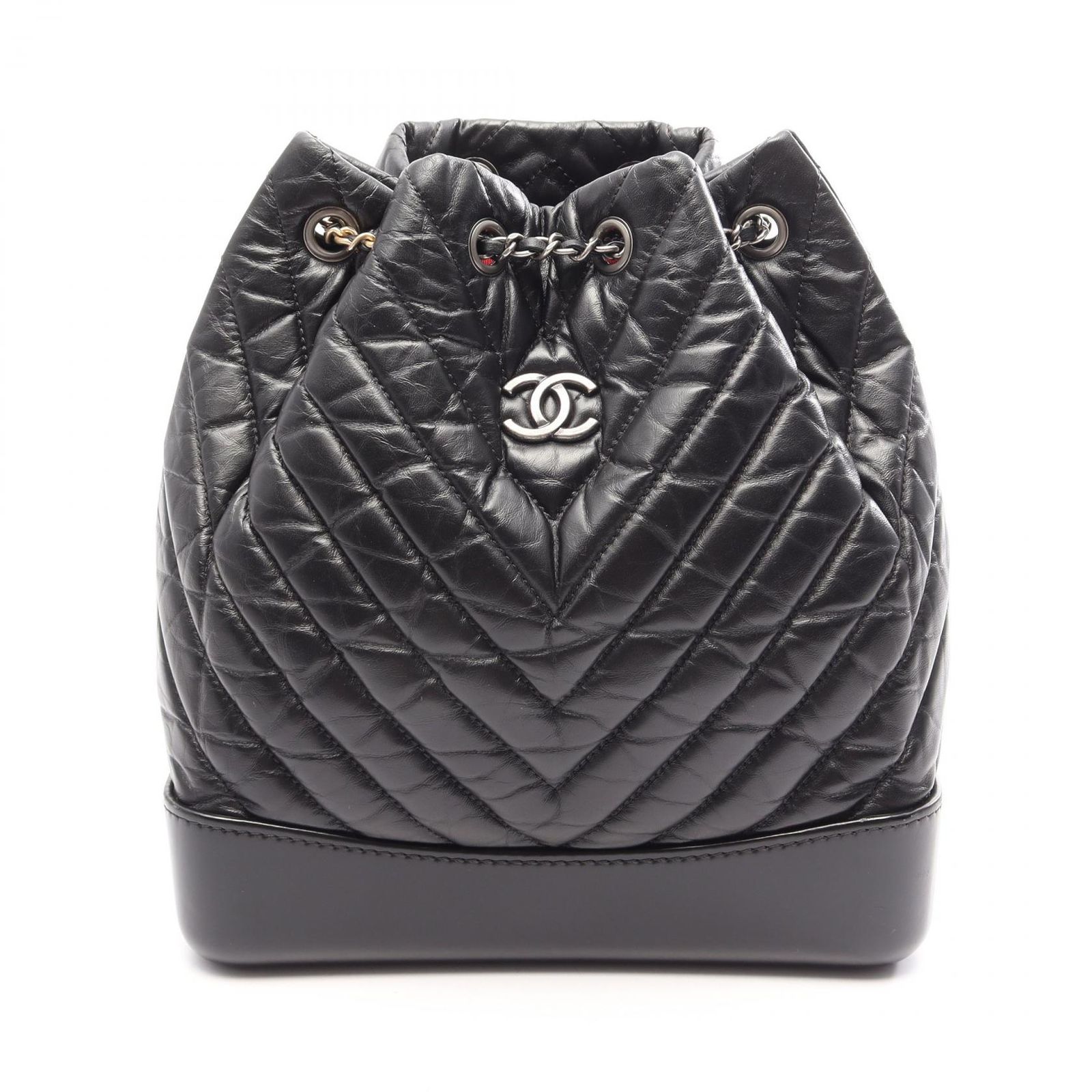 シャネル CHANEL リュックサック バックパック ガブリエル ドゥ コンビ金具 ブラック レザー ガブリエル ドゥ バックパック レディース Used A