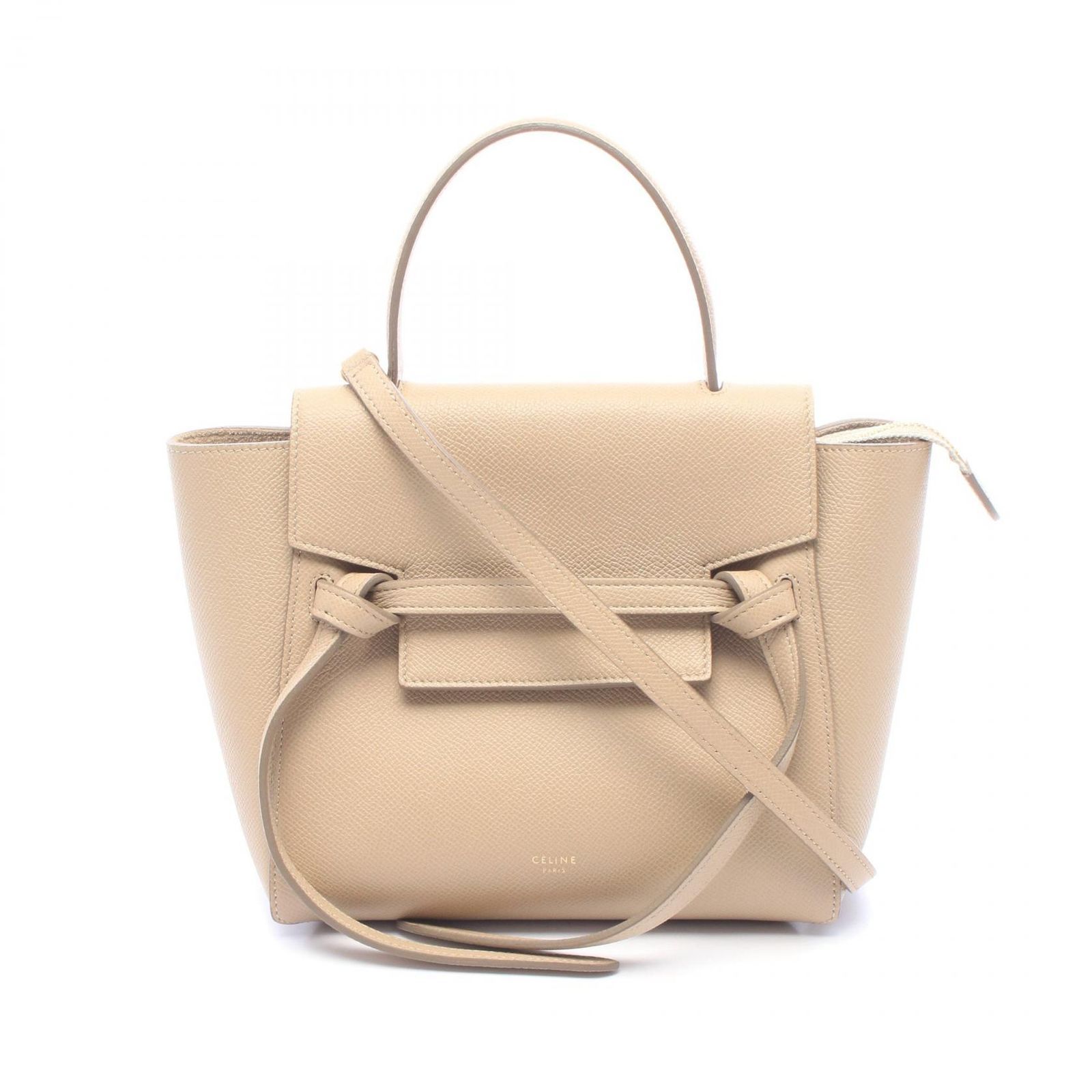 セリーヌ CELINE ハンドバッグ BELT BAG NANO ベルトバッグ ナノ 2WAY グレージュ レザー ベルトバッグ ナノ レディース Used A
