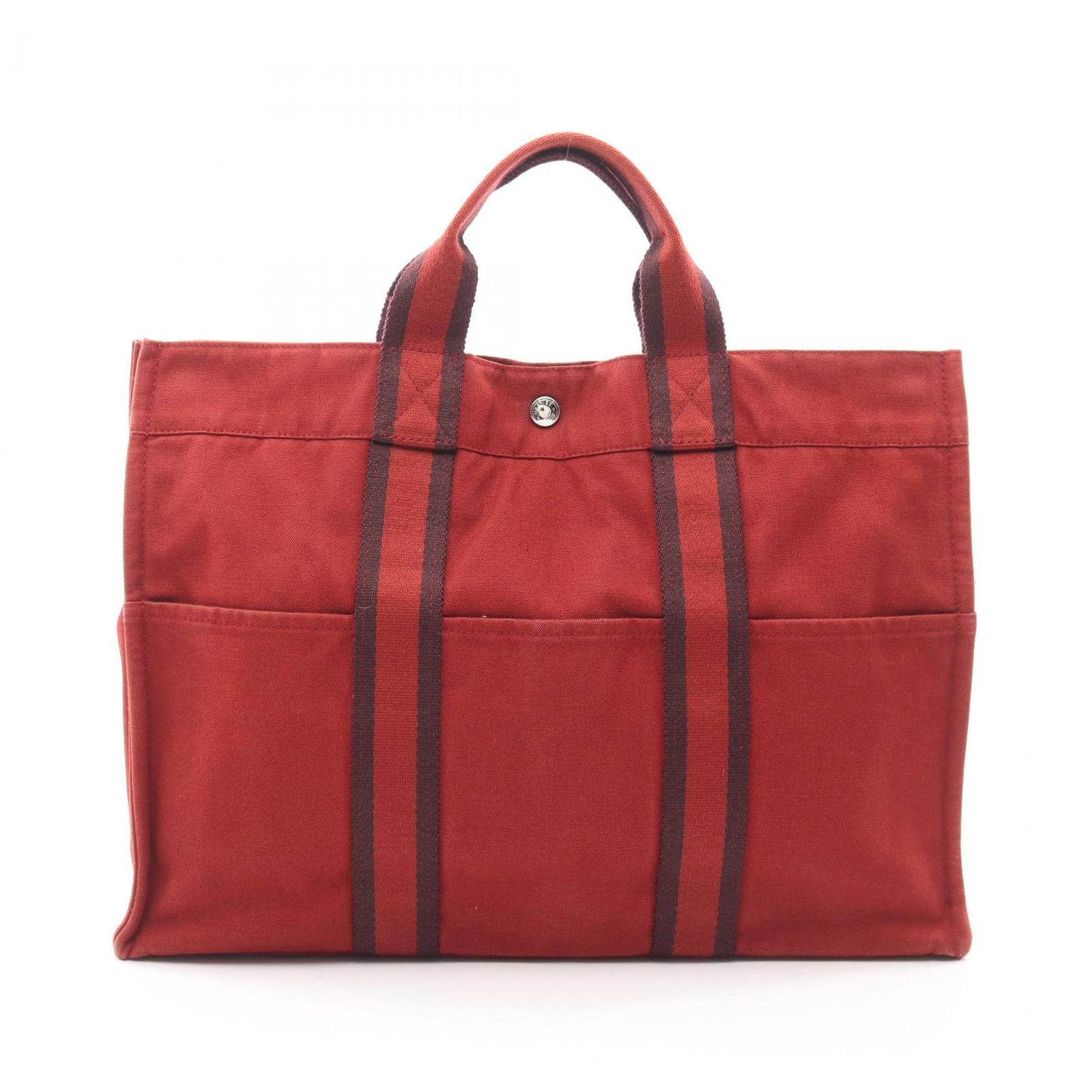エルメス HERMES トートバッグ フールトゥMM レッド キャンバス フールトゥトートMM レッド レディース Used B
