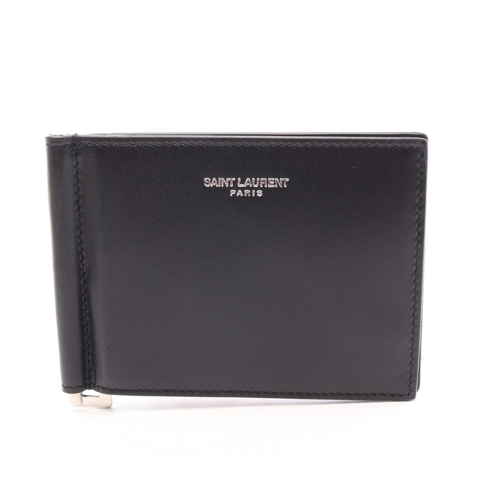 サンローランパリ SAINT LAURENT PARIS 二つ折り財布 クラシック サンローラン ビルクリップ ウォレット 378005 ブラック レザー 二つ折り マネークリップ メンズ 27,820円