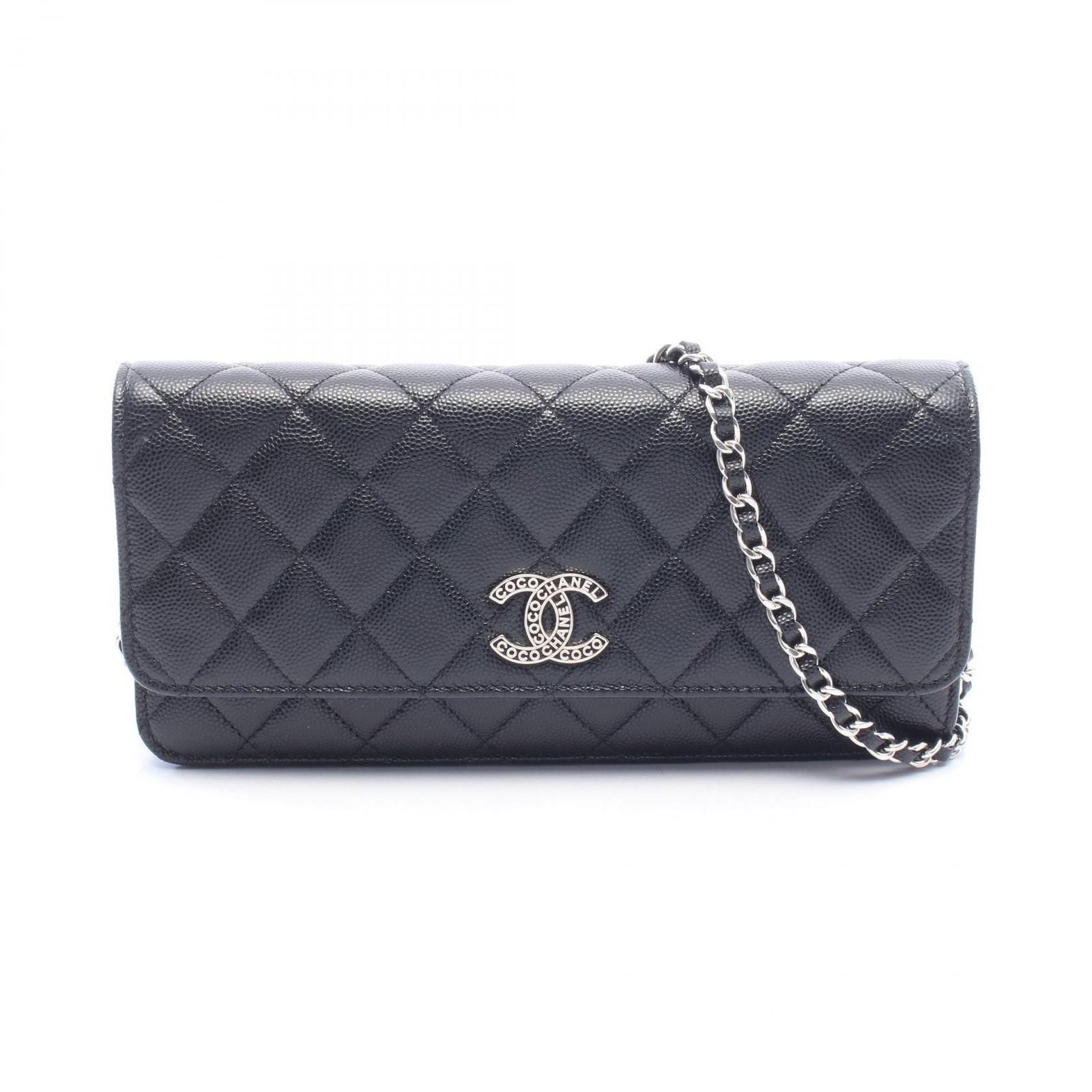 シャネル CHANEL ショルダーバッグ マトラッセ ブラック キャビアスキン(グレインドカーフ) マトラッセ チェーンショルダー レディース Used A