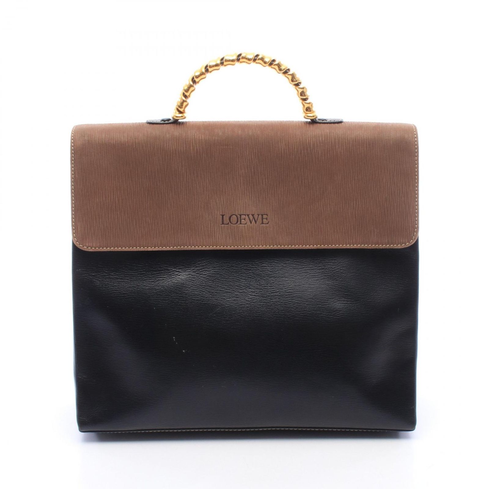 ロエベ LOEWE ハンドバッグ ベラスケス ツイスト ブラウン/ブラック レザー レザー ベラスケス ハンドバッグ レディース Used B
