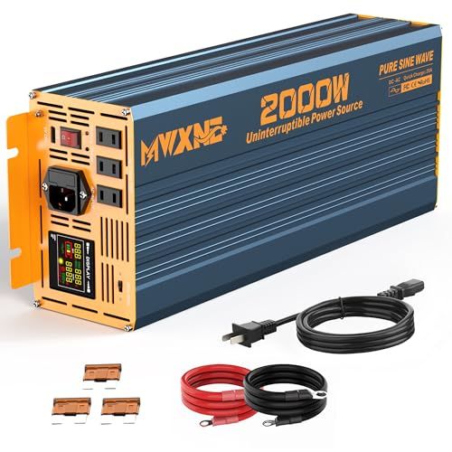 ms正弦波インバーター UPS搭載 無停電電源装置 2000w 最大 4000W 12V（直流）AC100V（交流）変換 50/60Hz切替可能 太陽光発電 発電機 排水ポンプ 外部電源を接続可能 常時大容量 バッテリー充電機能 3段階充電 e0593082 26,935円