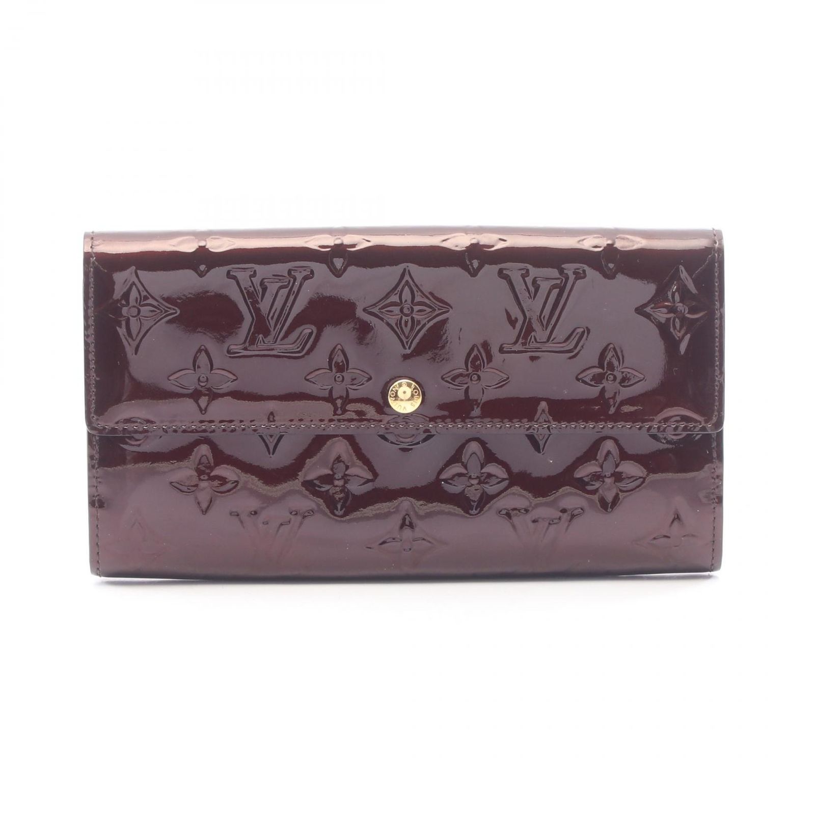 ルイ・ヴィトン LOUIS VUITTON 二つ折り長財布 ポルトフォイユ サラ モノグラムヴェルニ アマラント M93524 アマラント レザー ポルトフォイユ・サラ レディース