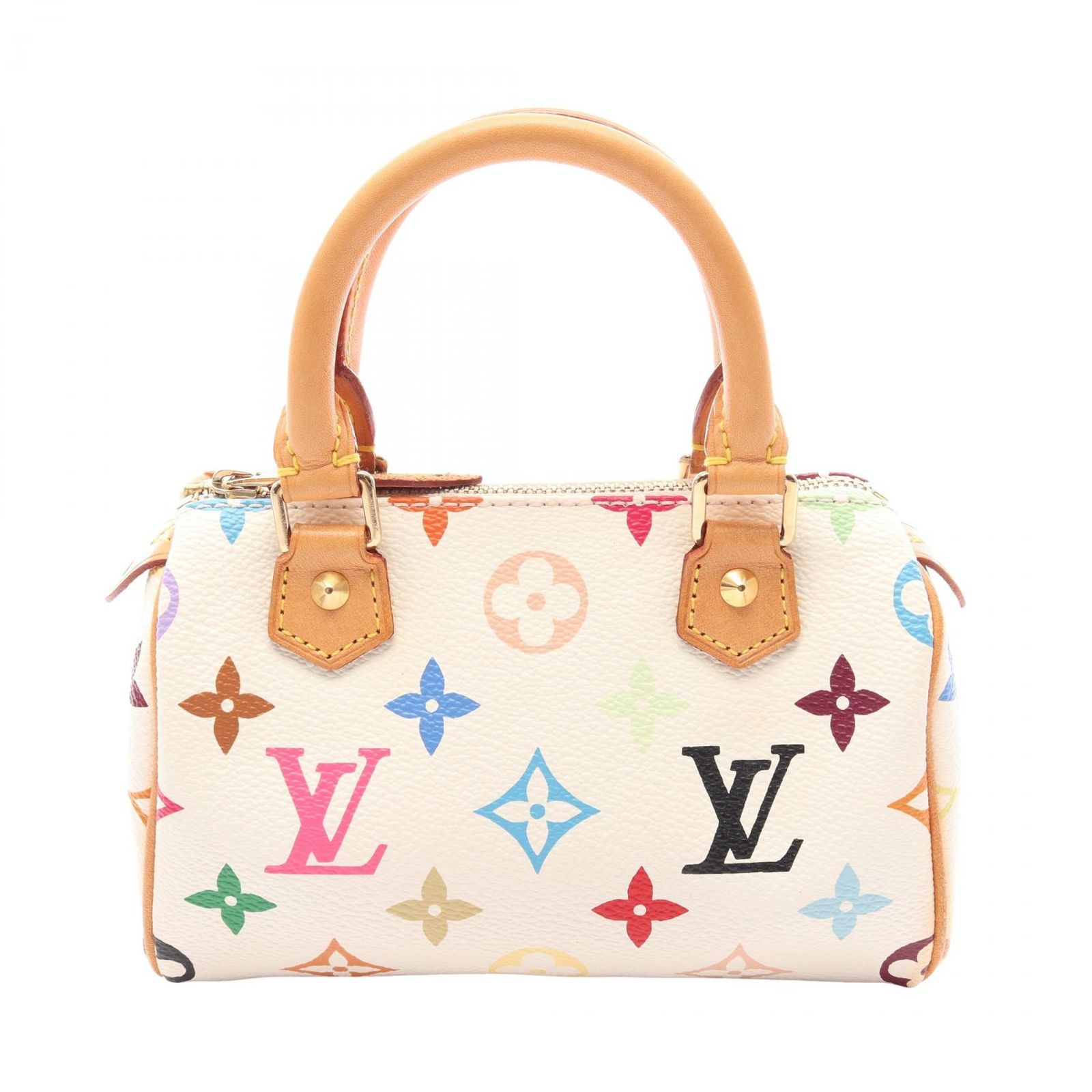 ルイ・ヴィトン LOUIS VUITTON ハンドバッグ ミニスピーディ モノグラムマルチカラー ブロン M92645 ブロン PVCコーティングキャンバス レザー ミニ・スピーディ 131,900円