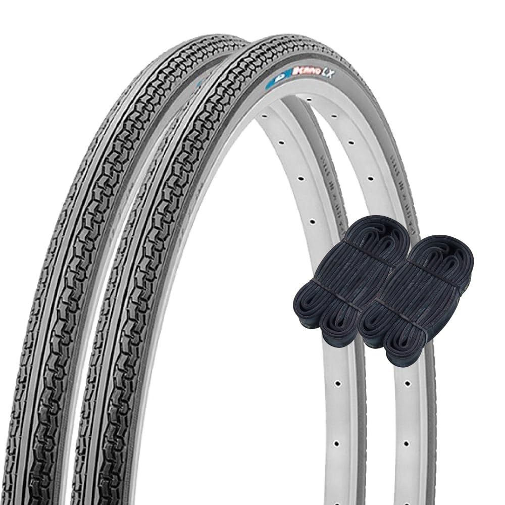 新品 シンコー(Shinko) 26インチ 自転車 タイヤ 1.2mm肉厚チューブ 各2本セット ペア巻 DEMING L/X 26×1 3/8 ブラック H/E SR027 60053