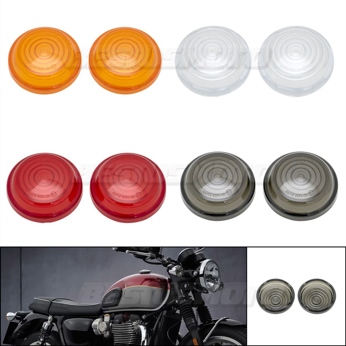 トライアンフ ボンネビル T100/T120 用 ABS ウインカーライトレンズカバー ブラック