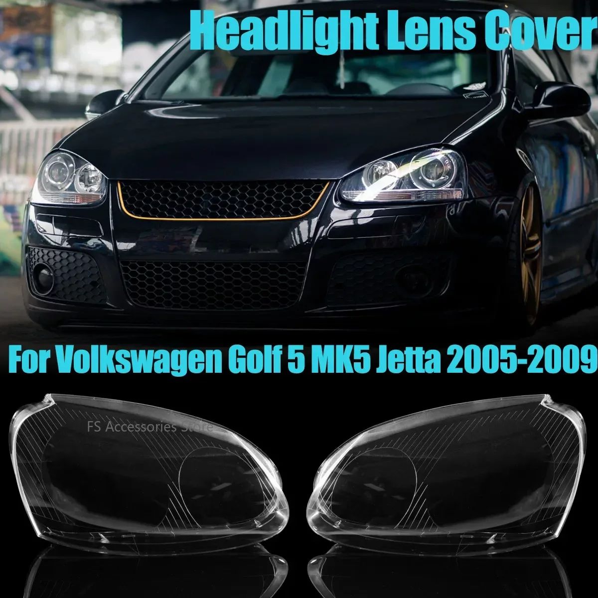 フォルクスワーゲン ゴルフ5/Jetta/Rabbit/R32 用 ヘッドライトカバー ペア 2005-2009 7,654円