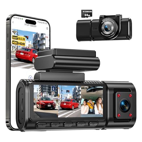 ★新品★【2026 新登場 200°超広角フィッシュアイレンズ搭載】ドライブレコーダー3カメラ 4K+1080P+1080P ドラレコ 前後カメラ WDR 車内赤外線暗視 WiFi搭載 スマホ連携 360°全方位保護 24時間駐車監視 Ｇセン 0a1e45e7