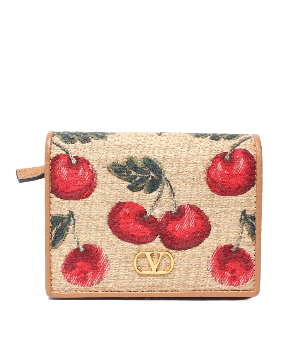 美品 ヴァレンティノ 二つ折り財布 チェリー柄 レディース VALENTINO