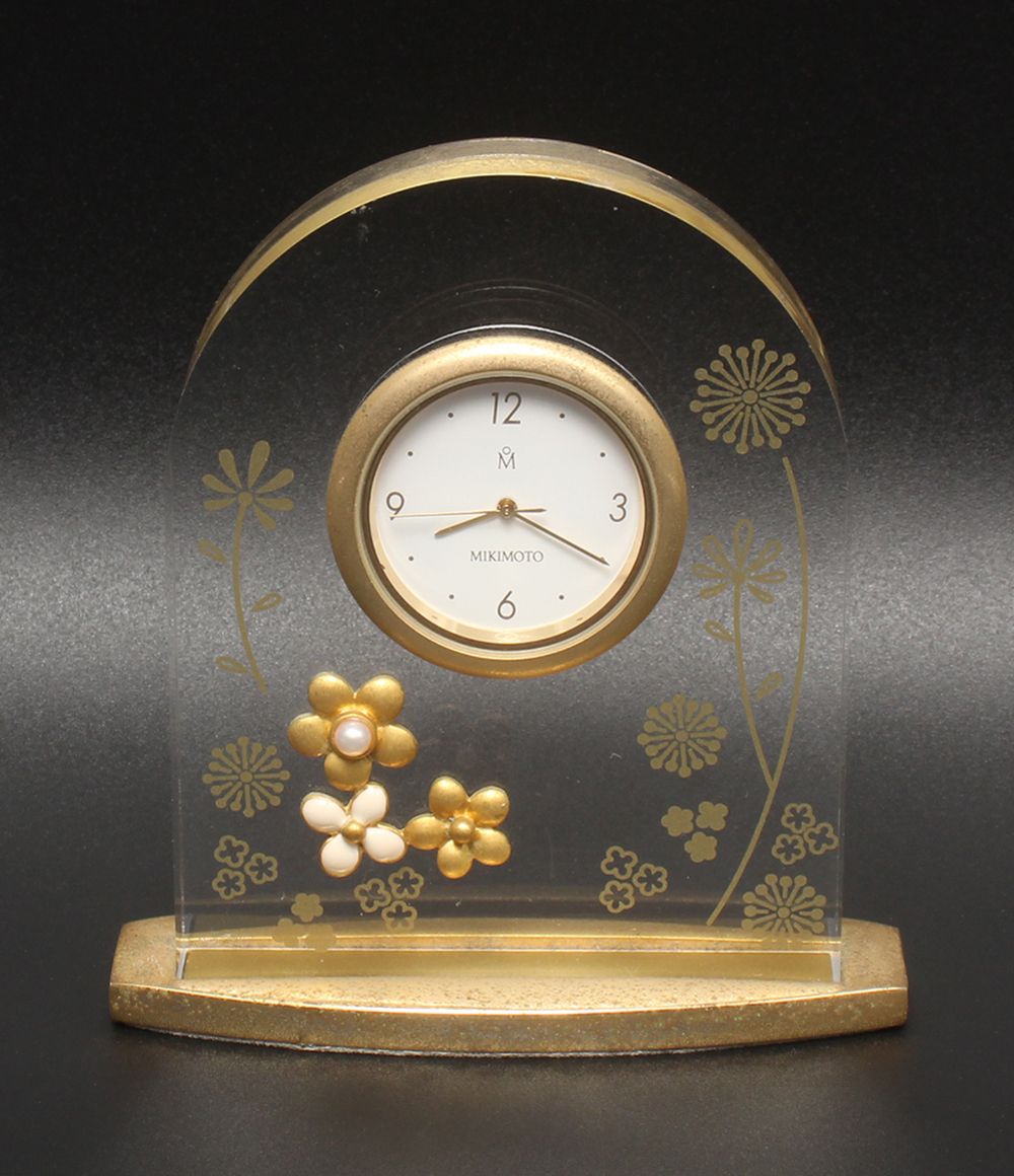 ミキモトインターナショナル 置時計 パール付 MIKIMOTO International