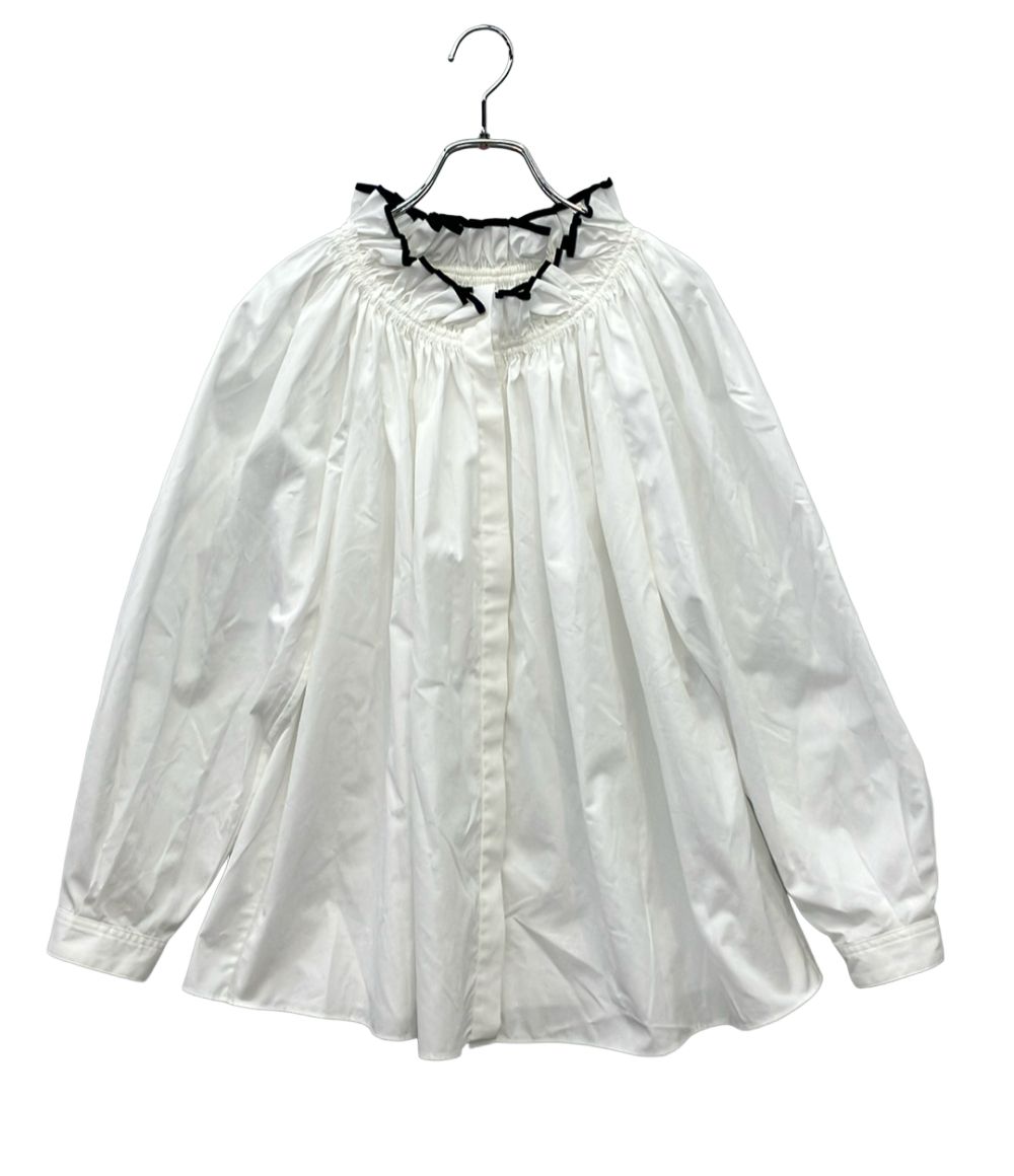 美品 ドゥロワー トリムギャザーカラーブラウス 6521-2-000036 レディース SIZE 36 (XS) Drawer 14,213円
