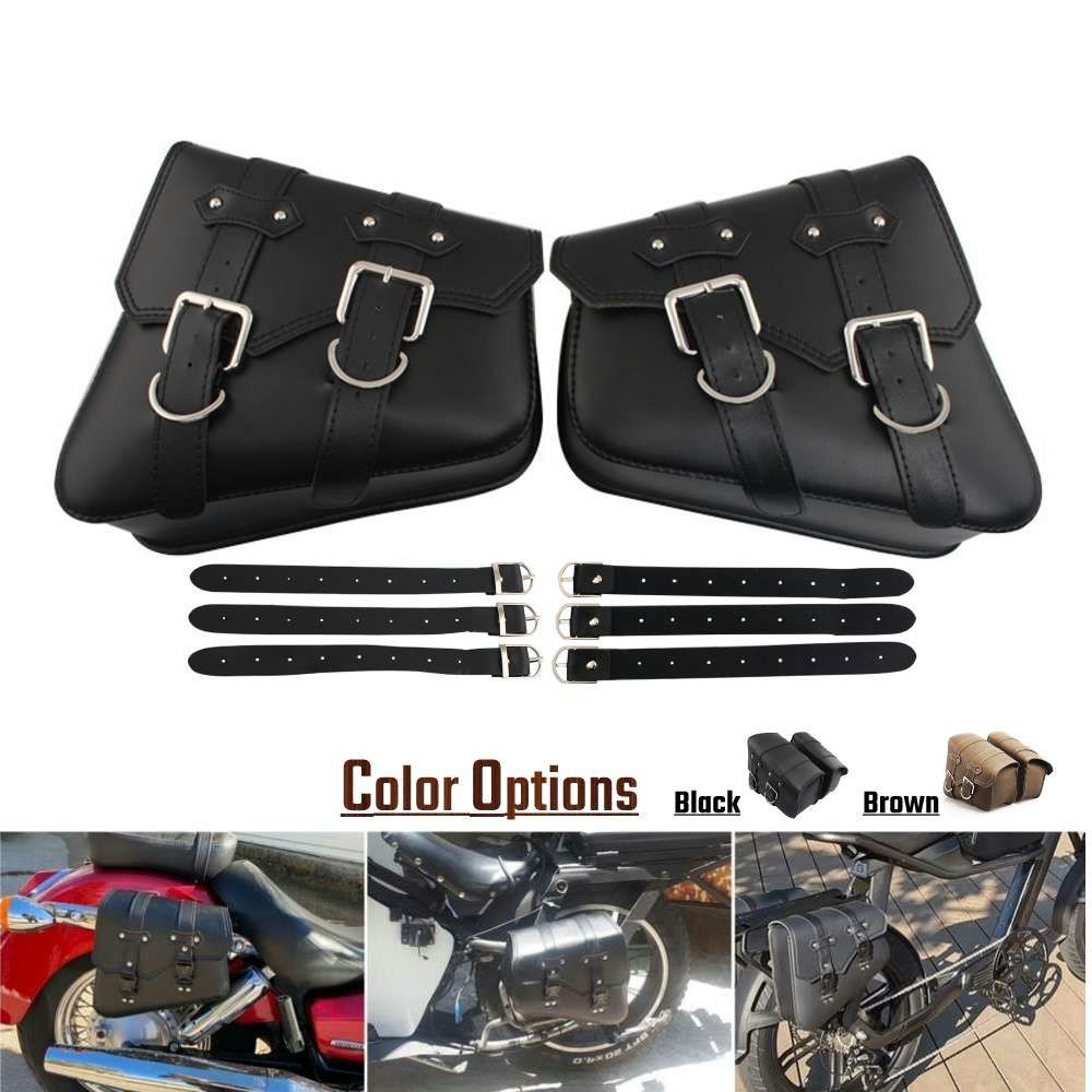 ハーレースポーツスター XL883/XL1200 用 サドルバッグ 1ペア ブラック/ブラウン