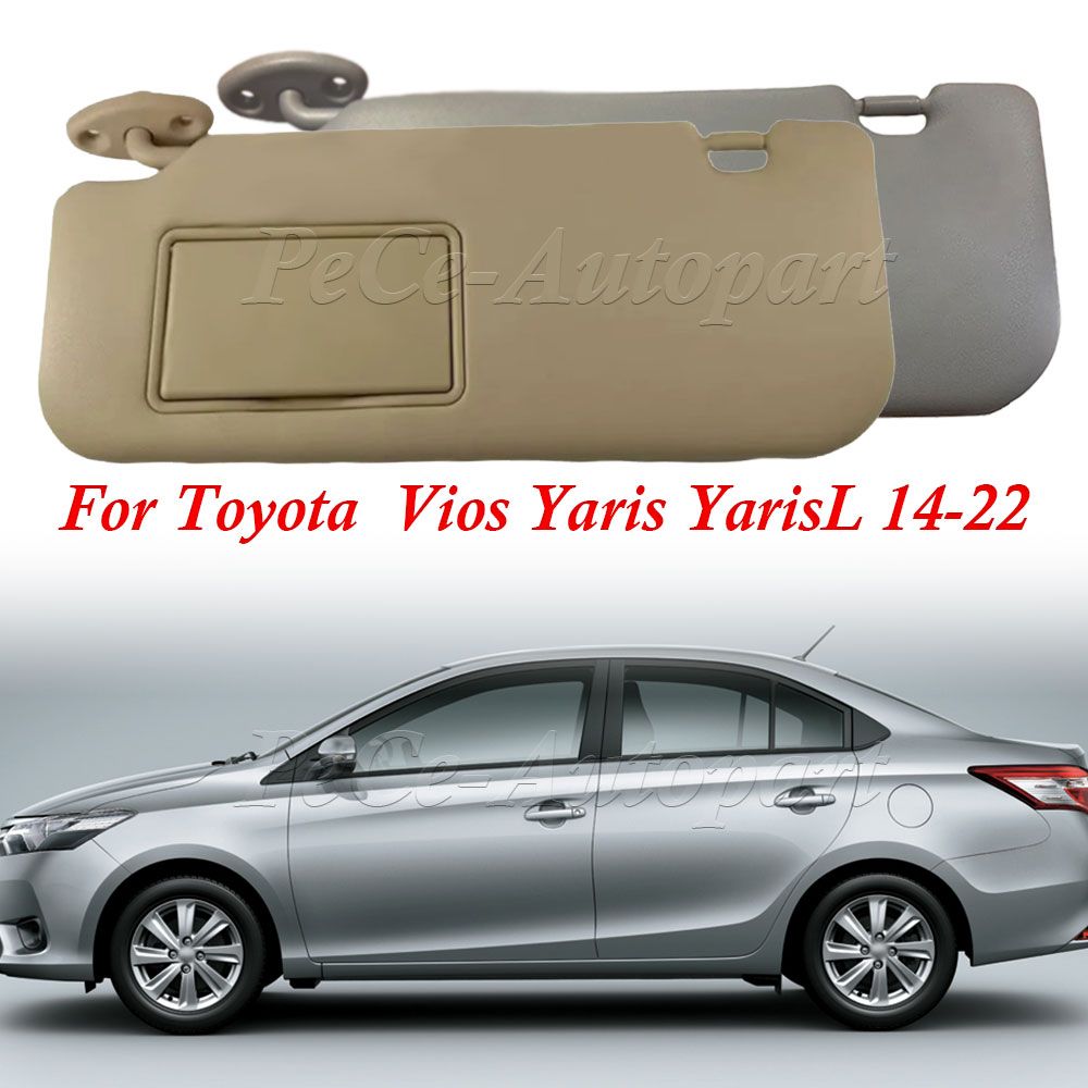 トヨタ ヴィオス ヤリスL 2014-2022年式 車用サンバイザー バニティミラー付き グレーベージュ 9,456円