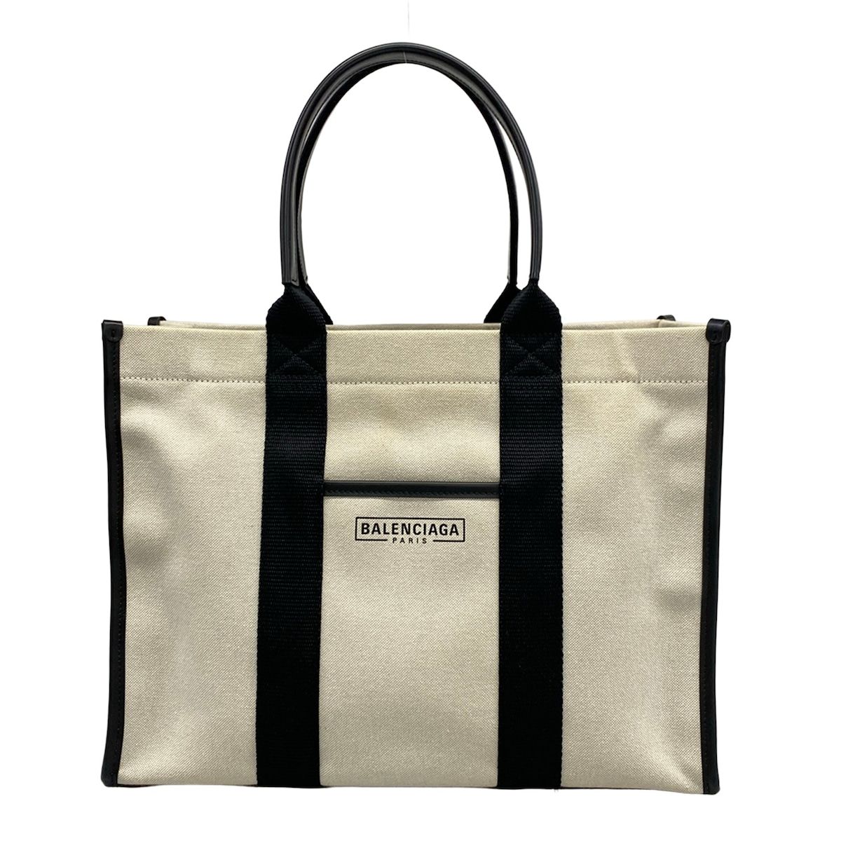 BALENCIAGA(バレンシアガ) トートバッグ ハードウェアトートバッグ 671400 アイボリー×黒 レザー