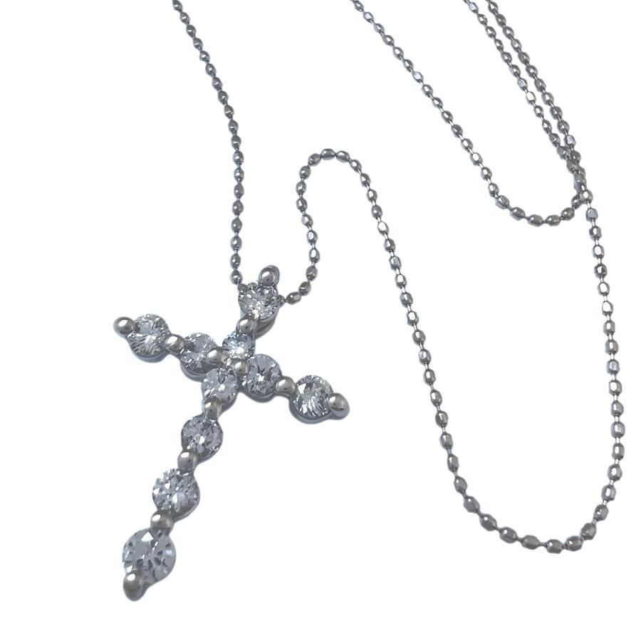 PONTE VECCHIO 　ポンテヴェキオ　ネックレス　PV　クロスダイヤ 0.50ct　750　K18　WG