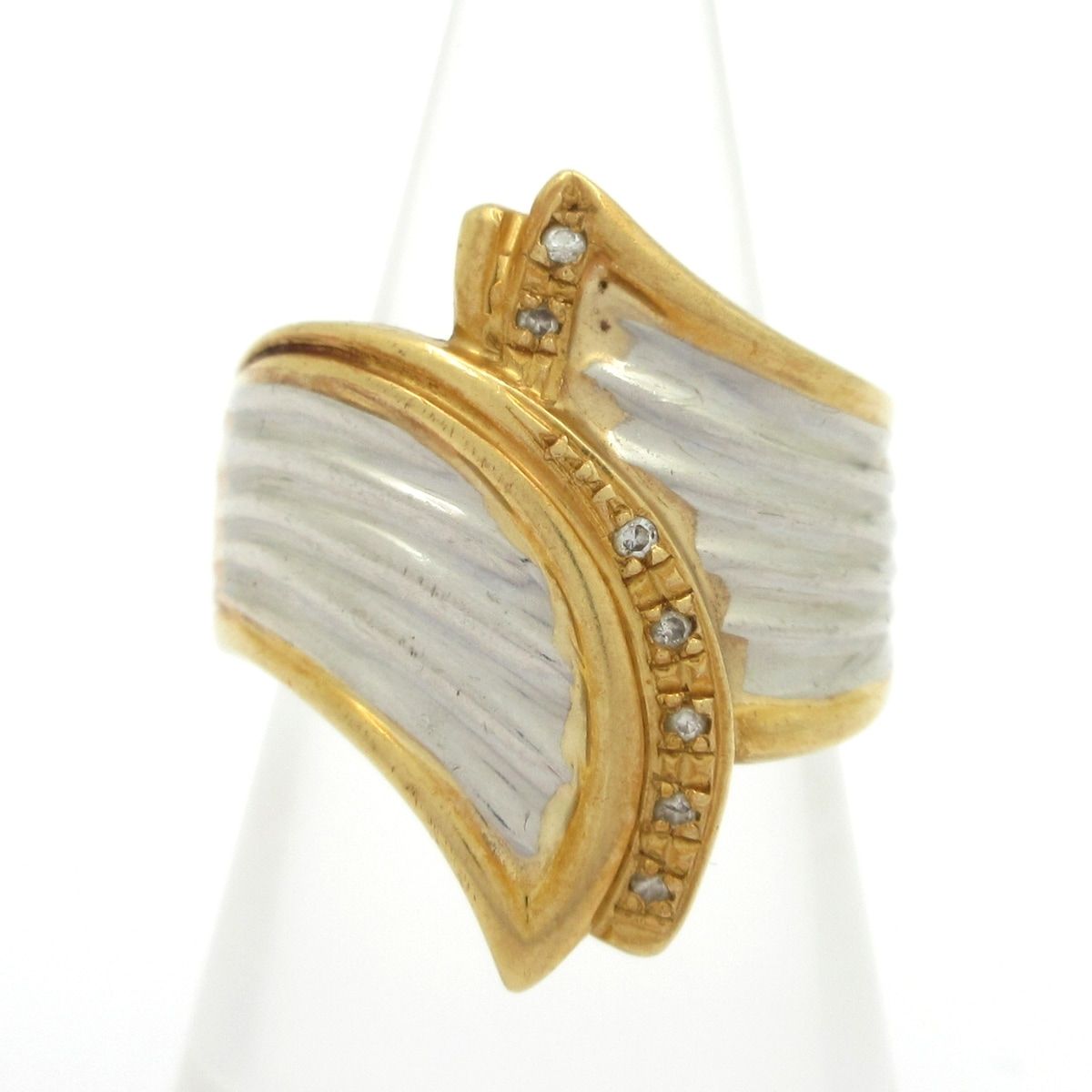 Unbranded(ノーブランド) リング K18YG×Pt900×ダイヤモンド 7Pメレダイヤ0.05ct/総重量9.2g