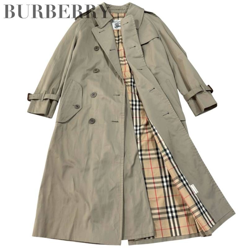 ☆★希少★BURBERRY　バーバリー★トレンチコート　ロング　ベージュ　ノバチェック　定番　人気　S ９号　ヴィンテージ★　1064