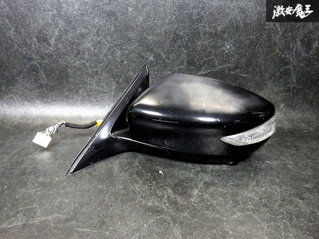 【保証付！ 即発送！】点灯OK！ 日産 純正 L33 ティアナ ドアミラー サイドミラー カメラ付 16ピン 左 助手席 KOHSEAN K002 ブラック系