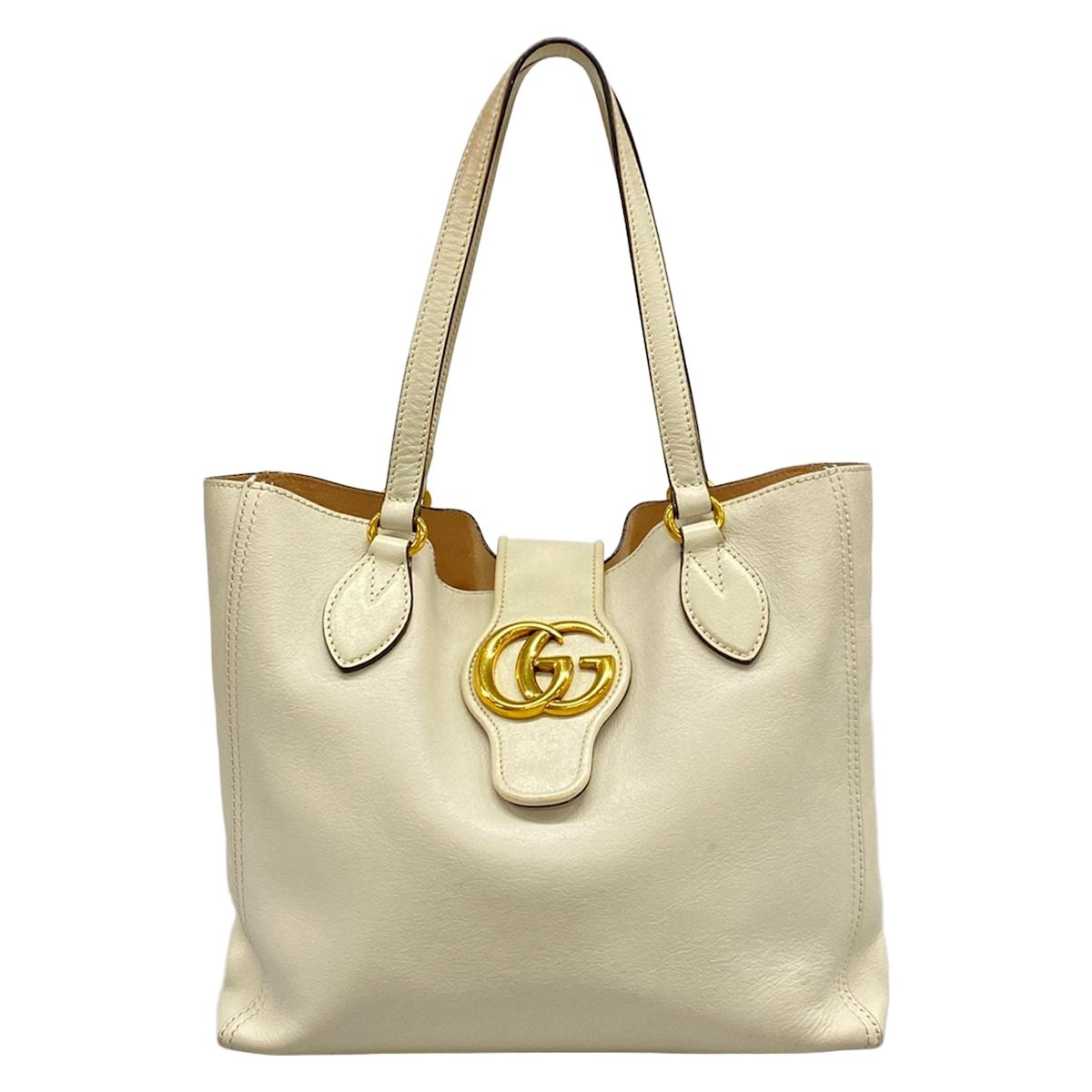 GUCCI(グッチ) トートバッグ GGマーモント 652680 白 レザー