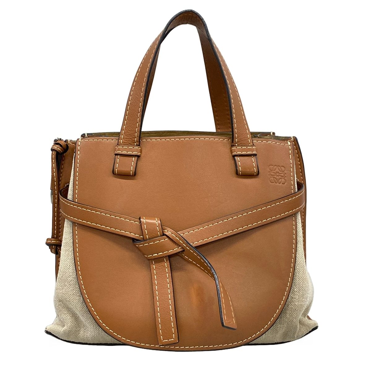 LOEWE(ロエベ) トートバッグ ゲートトップハンドルバッグスモール ベージュ×ブラウン 61,985円