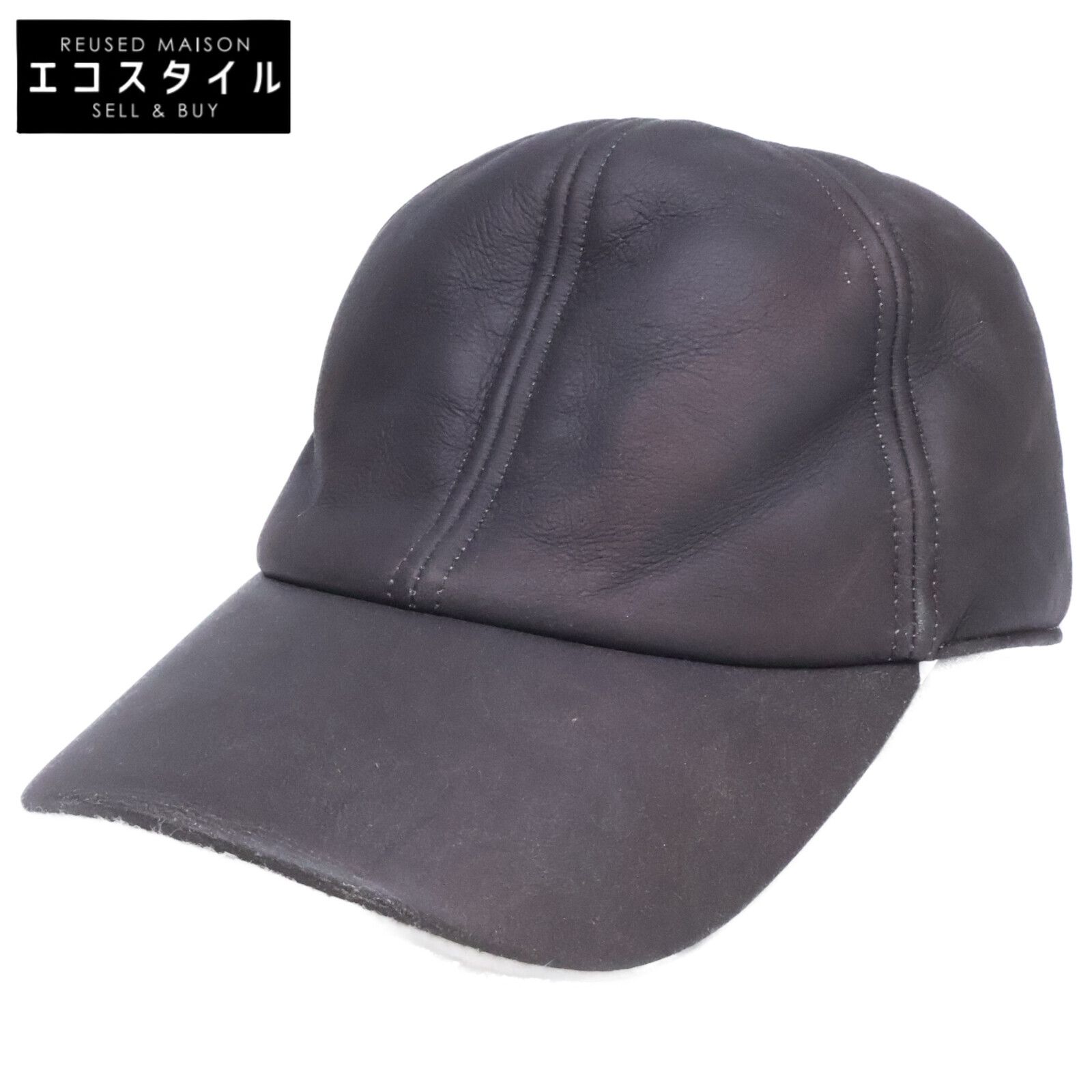 HERMES　エルメス　【即決/国内正規】ラムスキン ボア キャップ　58