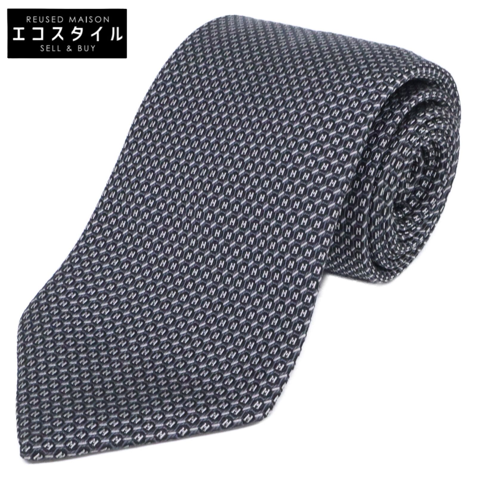 HERMES　エルメス　【美品】758837T 総柄 シルク