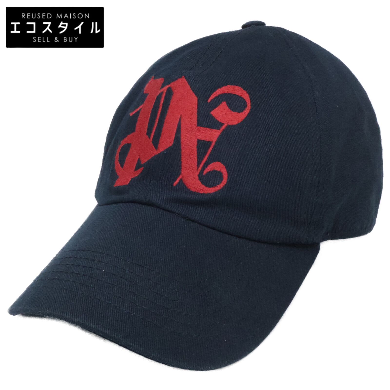 Palm Angels　パームエンジェルス　PMLB104F24FAB004 Monogram Hat ロゴ ベースボールキャップ　O/S
