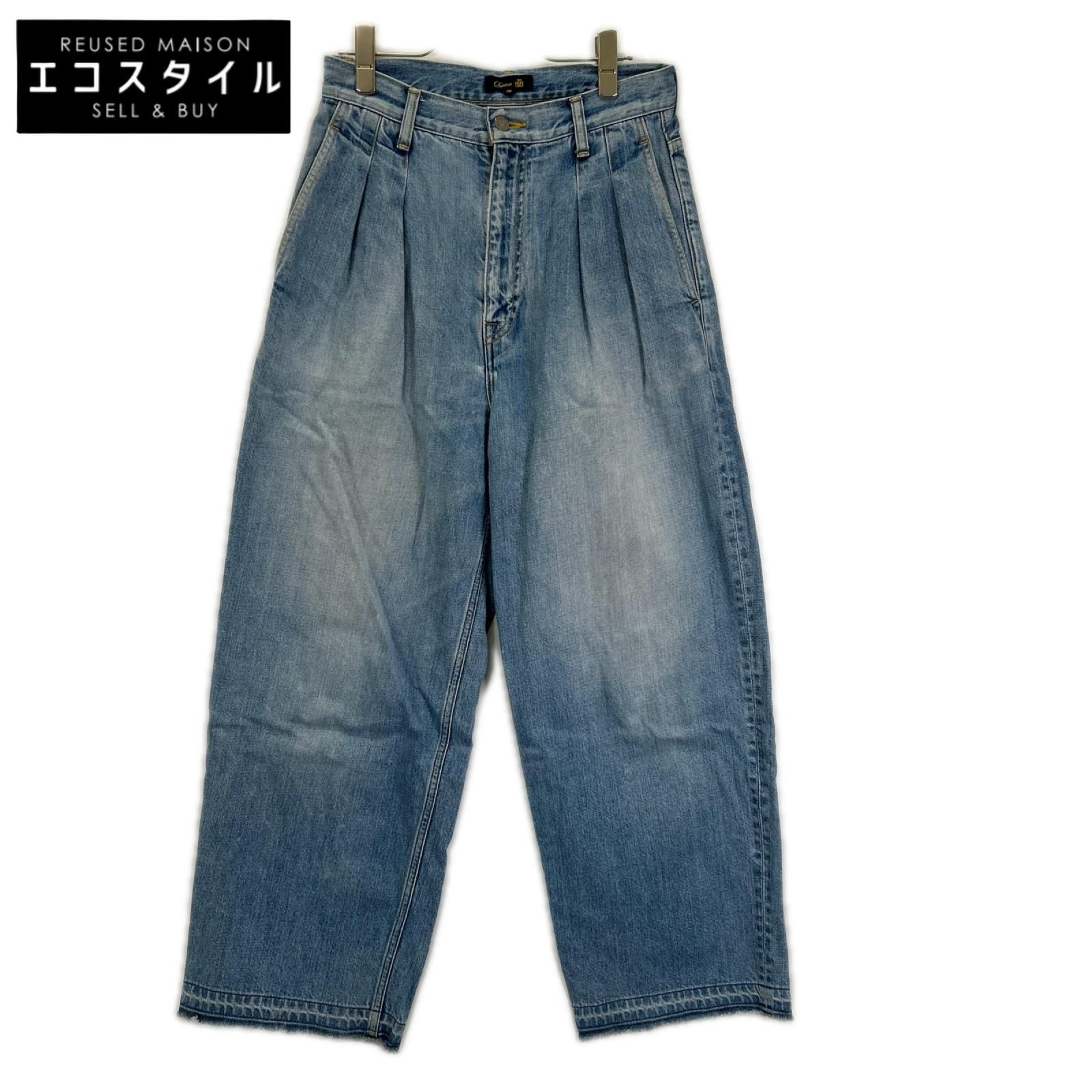 DRAWER　ドゥロワー　ブルー ワイド デニム パンツ　36
