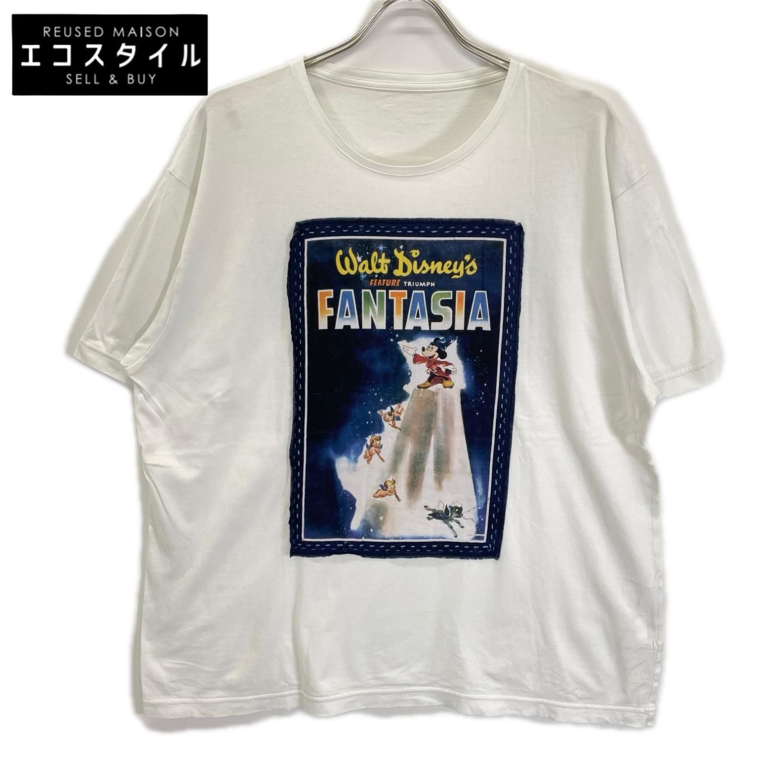 Porter Classic　ポータークラシック　×Disney ホワイト コットン DISNEY FANTASIA BANDANA T-SHIRT　L