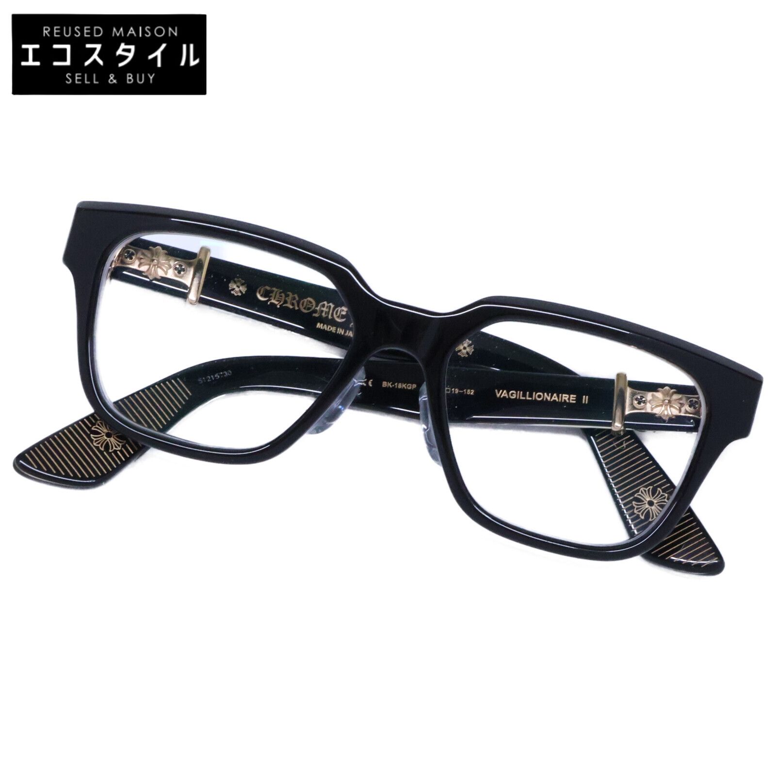Chrome hearts　クロムハーツ　vagillionaireⅡ ダガー ブラック アイウェア メガネ　54□19-152 136,950円