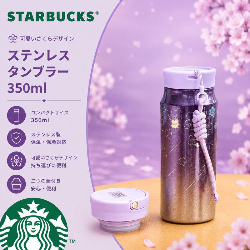 Starbucks 可愛い さくら ステンレスタンブラー 350ml
