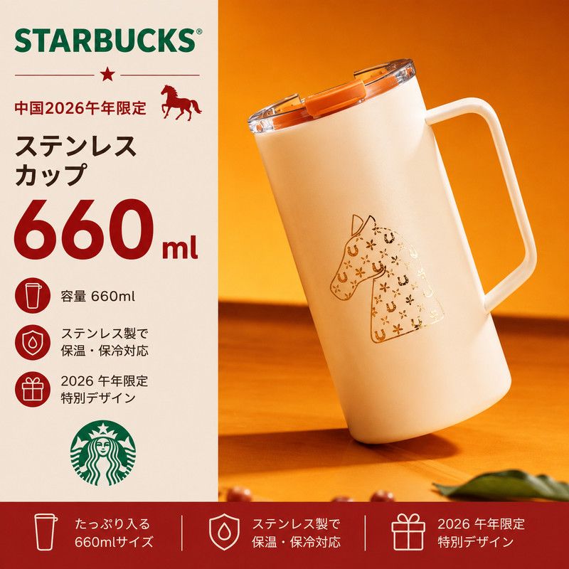 Starbucks 2026午年 ステンレス カップ 660ml