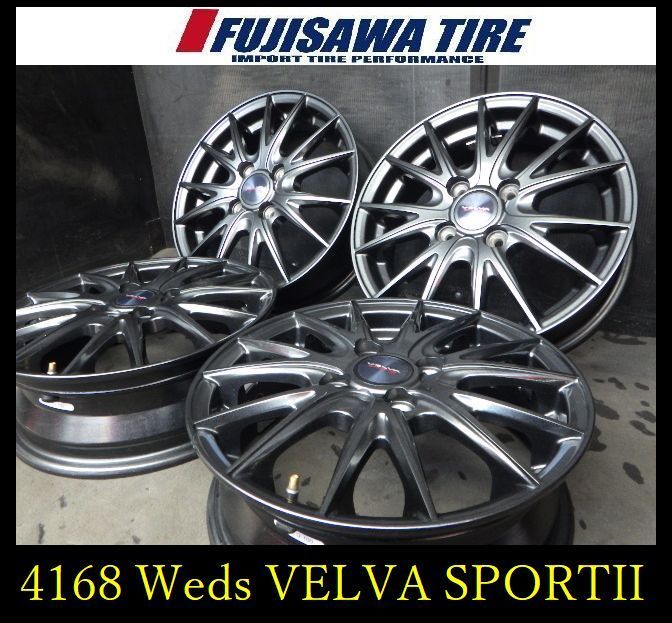 【4168】20J▲送料無料▲Weds VELVA SPORTII▲14x4.5J 4穴 PCD100 +45▲4本 26105278