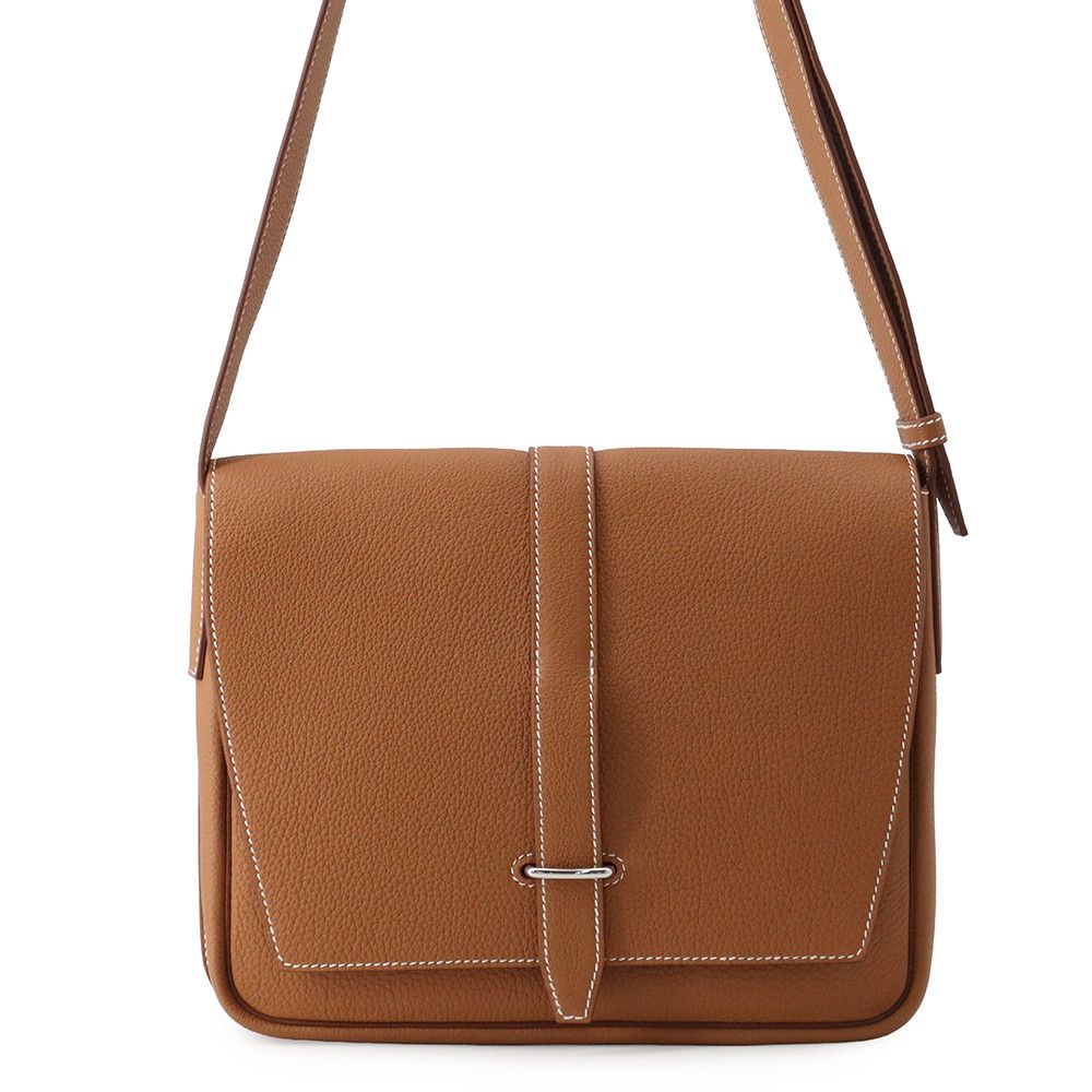 エルメス ショルダーバッグ スティーブライト ジュニア ゴールド/シルバー金具 トゴ W刻印 HERMES メンズショルダーバッグ