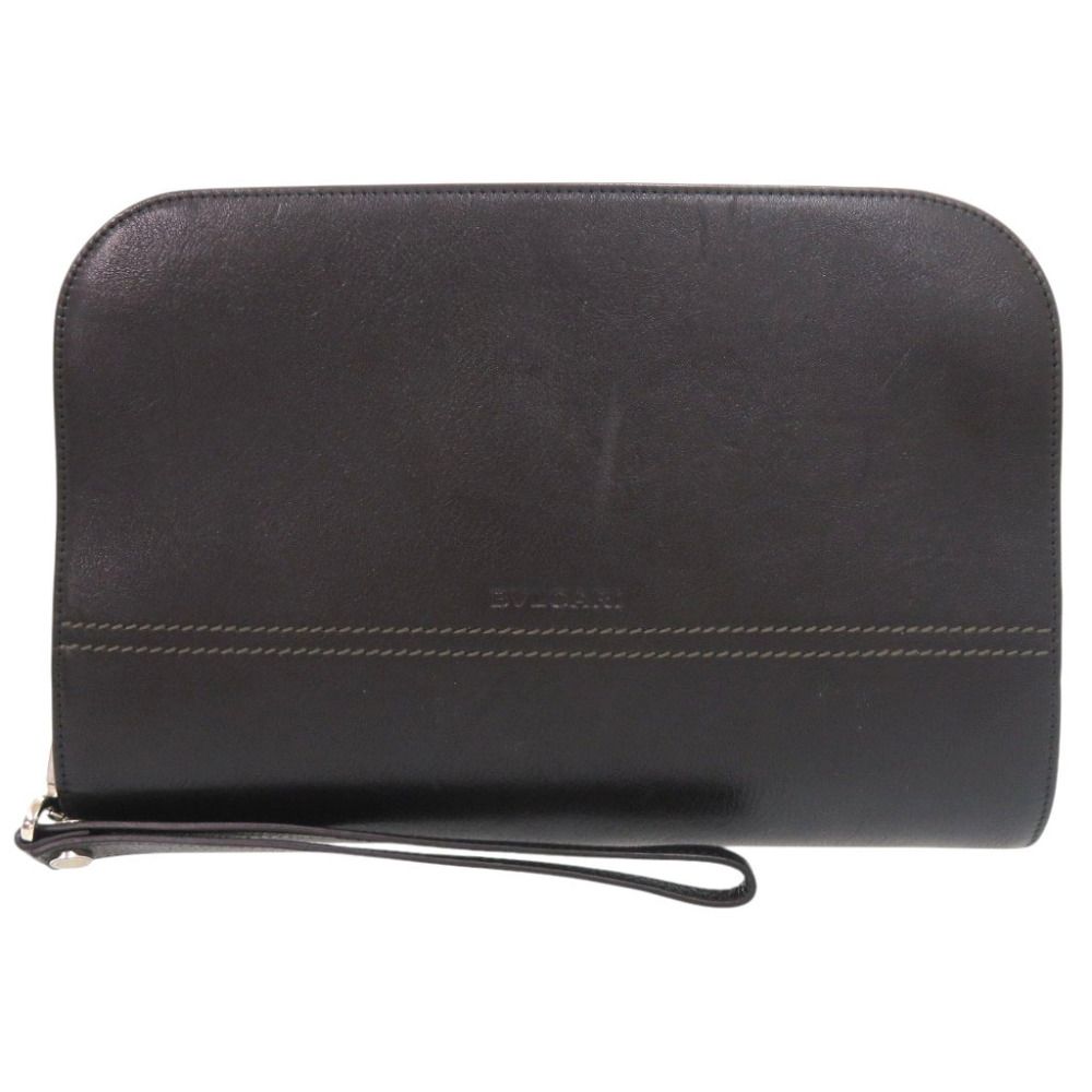 ブルガリ ロゴ レザー ブラック クラッチバッグ セカンドバッグ 黒 1583 BVLGARI 15,840円
