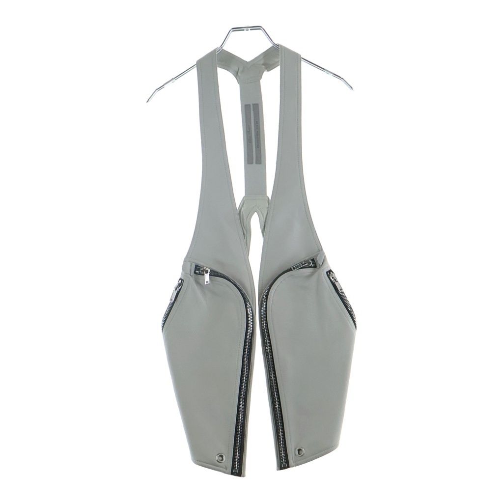 Rick Owens (リックオウエンス) 21SS Leather Bauhaus Vest レザー バウハウス ベスト グレー RU21S6451-LC
