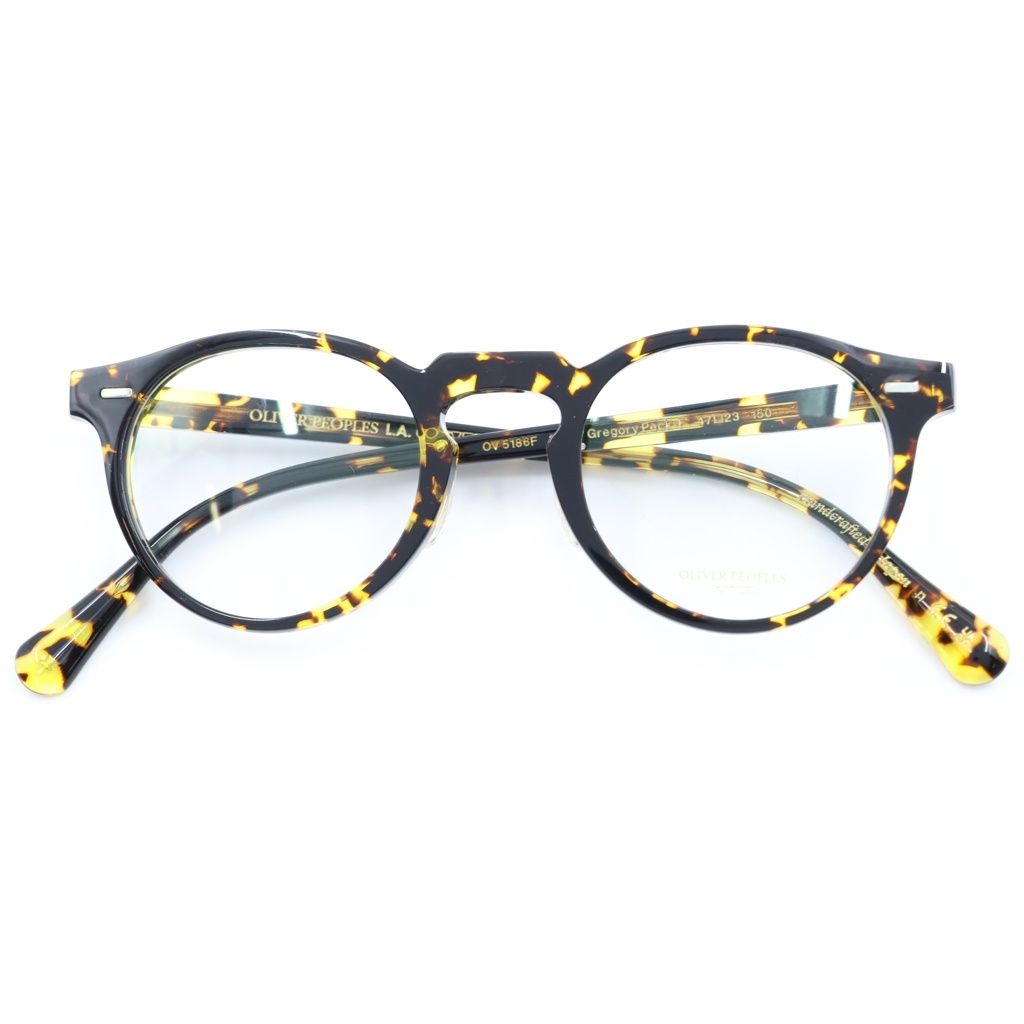 OLIVER PEOPLES (オリバーピープルズ) GREGORY PECK-F グレゴリーペック ボストンフレーム クリアレンズ サングラス メガネ イエロー/ブラック OV5186F