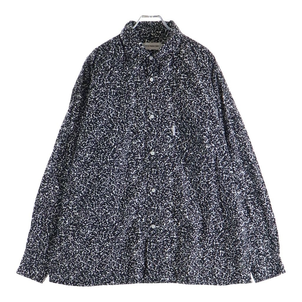 COOTIE (クーティー) 24SS allover printed broad l/s shirt 総柄 プリント 長袖 シャツ ホワイト/ブラック
