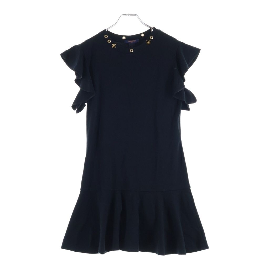 LOUIS VUITTON (ルイヴィトン) ネック装飾 カットソー フリルドレス ブラック レディース RW202W UOL FJDB09 43,544円
