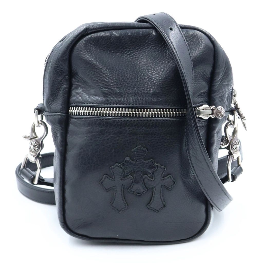 CHROME HEARTS (クロムハーツ) TAKA MINI LTHR タカミニ セメタリークロスパッチレザーショルダーバッグ 438,900円