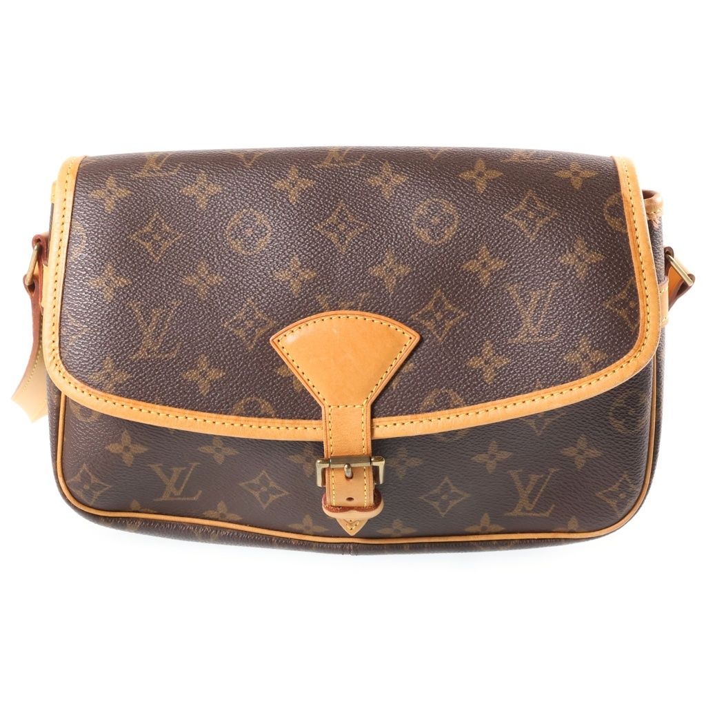 LOUIS VUITTON (ルイヴィトン) モノグラム ソローニュ ワンショルダーバッグ ブラウン レザー×PVC M42250 ゴールド金具