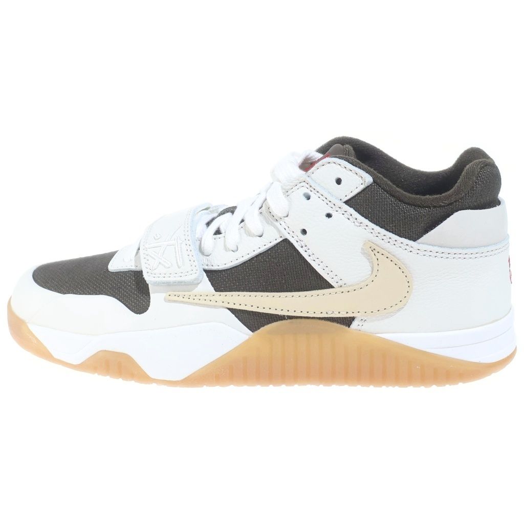 NIKE (ナイキ) ×TRAVIS SCOTT JORDAN JUMPMAN JACK FZ8117‐100 トラヴィススコット ジョーダン ジャンプマン ローカットスニーカー ホワイト/ブラウン US9/27cm