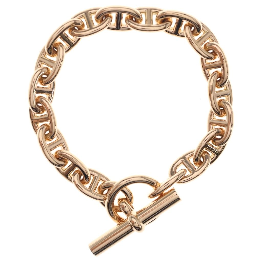 HERMES (エルメス) シェーヌダンクルPM ブレスレット Au750PG 18K 18コマ ピンクゴールド 1,212,750円