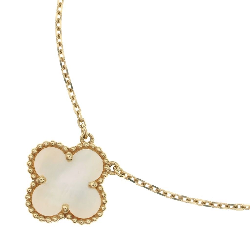 Van Cleef & Arpels (ヴァンクリーフアンドアーペル) ヴィンテージアルハンブラ マザーオブパール ネックレス AU750 K18 イエローゴールド VCARA45900