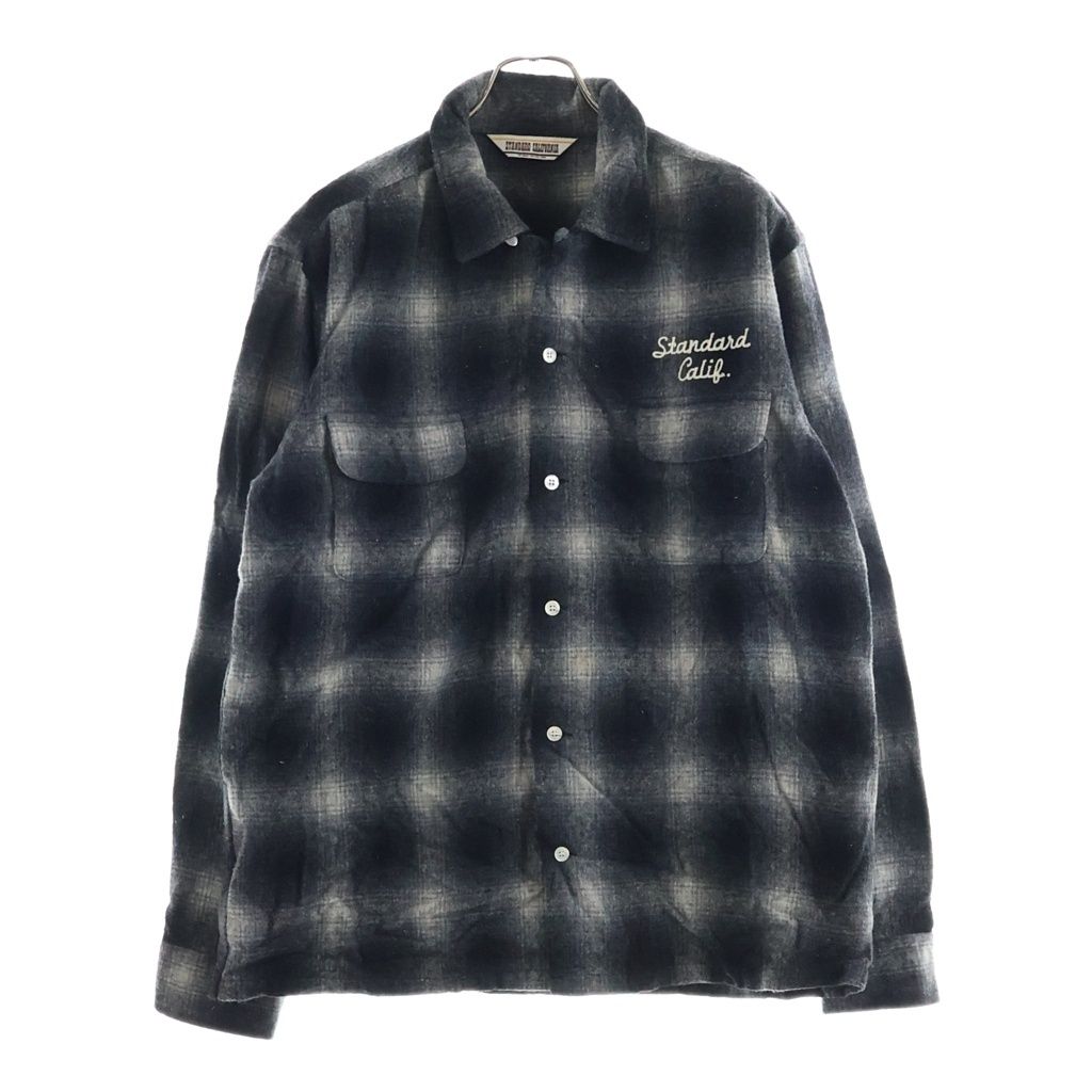STANDARD CALIFORNIA (スタンダード カリフォルニア) Ombre Check Wool Shirts オンブレ チェック ウール 長袖シャツ ブラック 12,129円