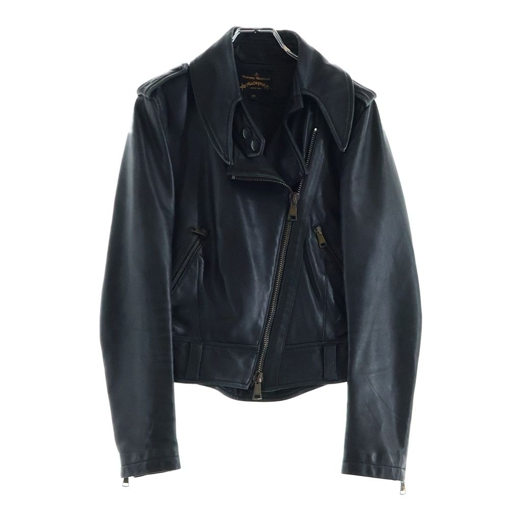 Vivienne Westwood Anglomania (ヴィヴィアンウエストウッドアングロマニア) Leather Riders Jacket 05101M レザー ライダース ジャケット ブラック レディース