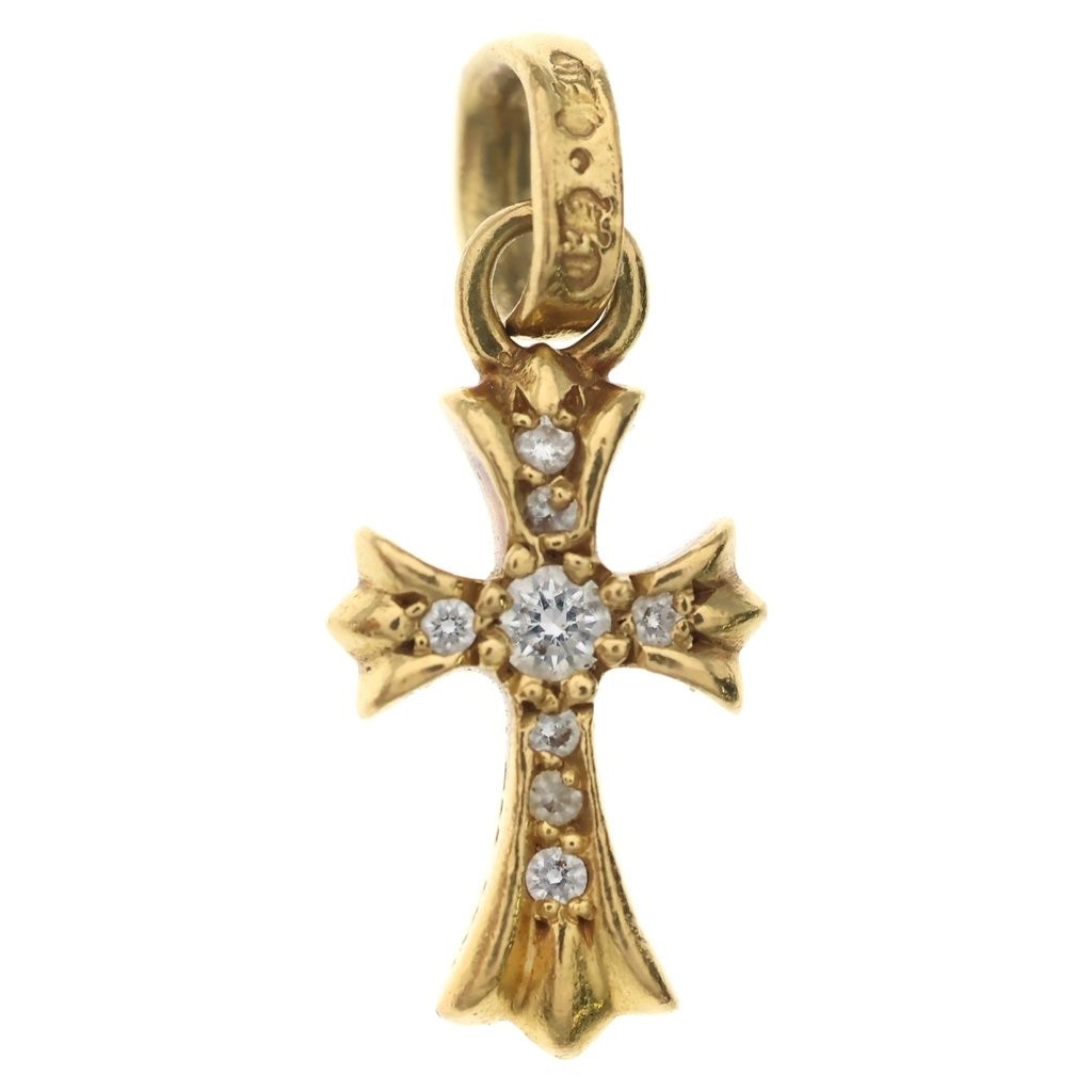CHROME HEARTS (クロムハーツ) 22K CRS BBYFAT P/DIA ベイビーファットクロス PAVEダイヤ ペンダントトップ ゴールド BCA035