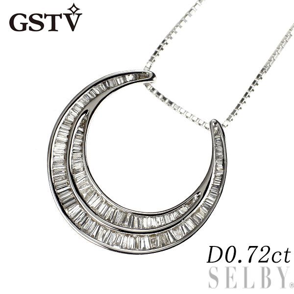 GSTV K18WG ダイヤモンド ペンダントネックレス 0.72ct 大久保馬蹄/三日月