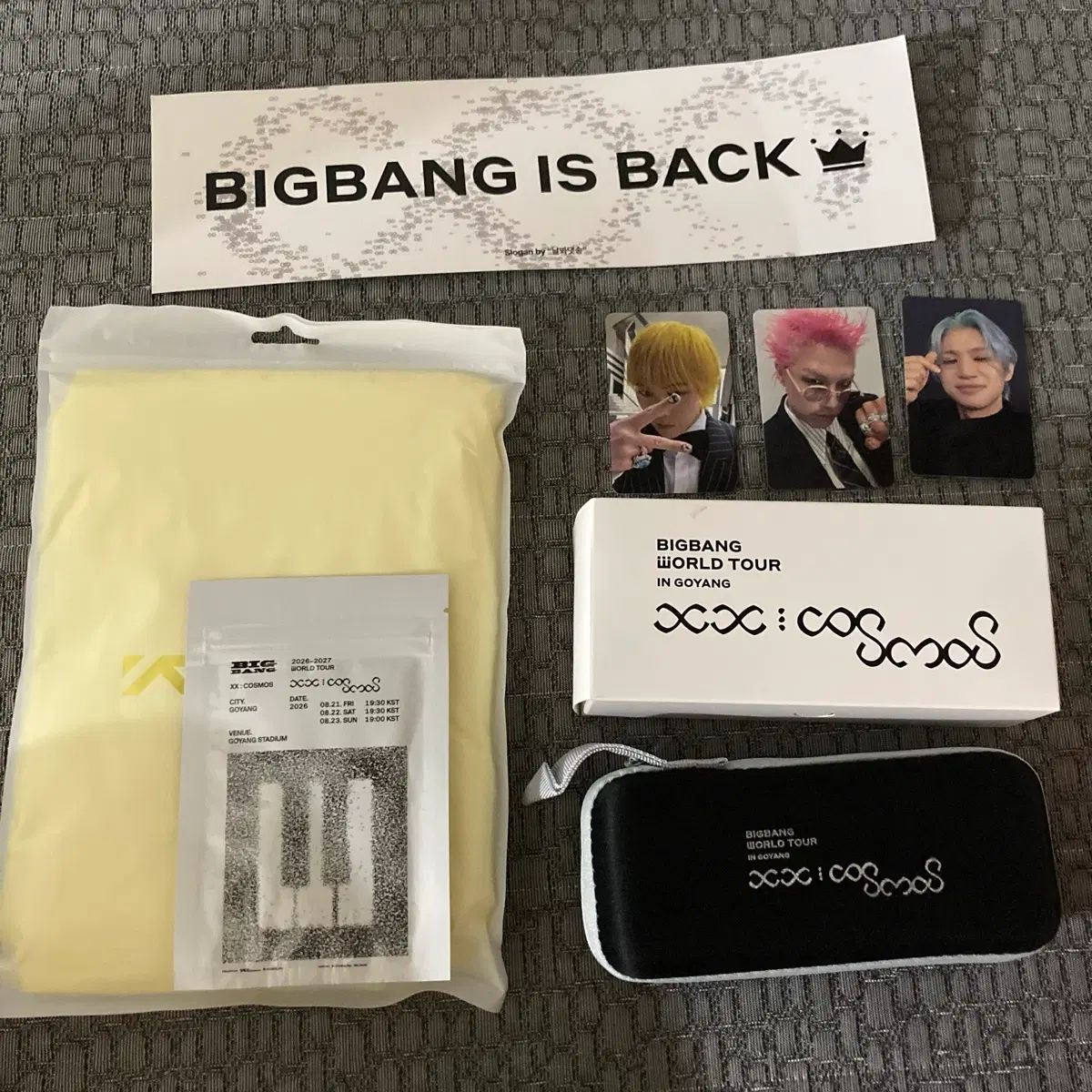 BIGBANGメンバーシップブースト特典（トレカ、晴雨兼用傘、レインコート、スローガン、冷感パッチ）